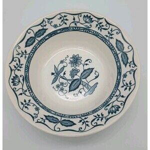 Royal Cavalier Ironstone Blue Onion Cereal Bowl Soup Rimmed USA
